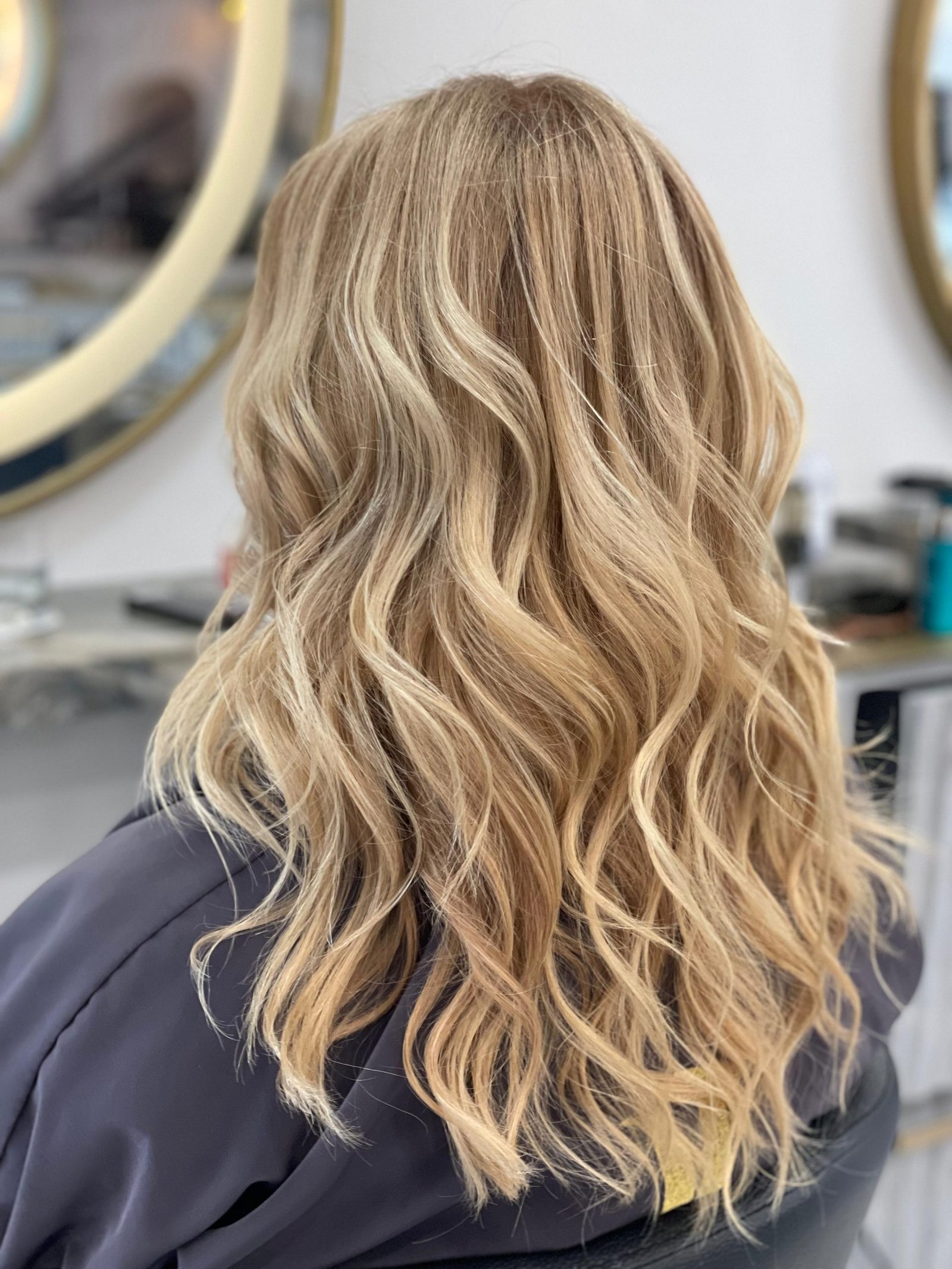 Blonde wave hair color result