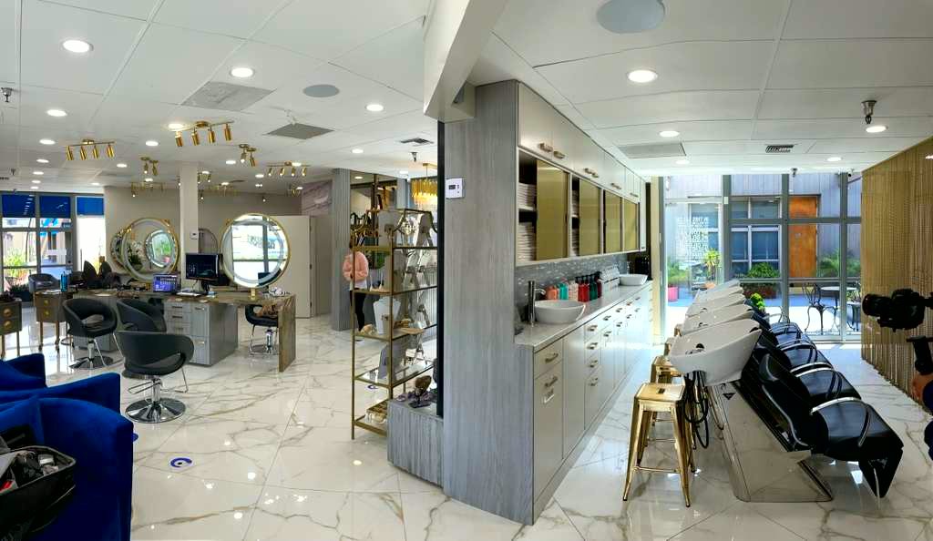 Inside Umit Kuru Hair salon in Newport Beach